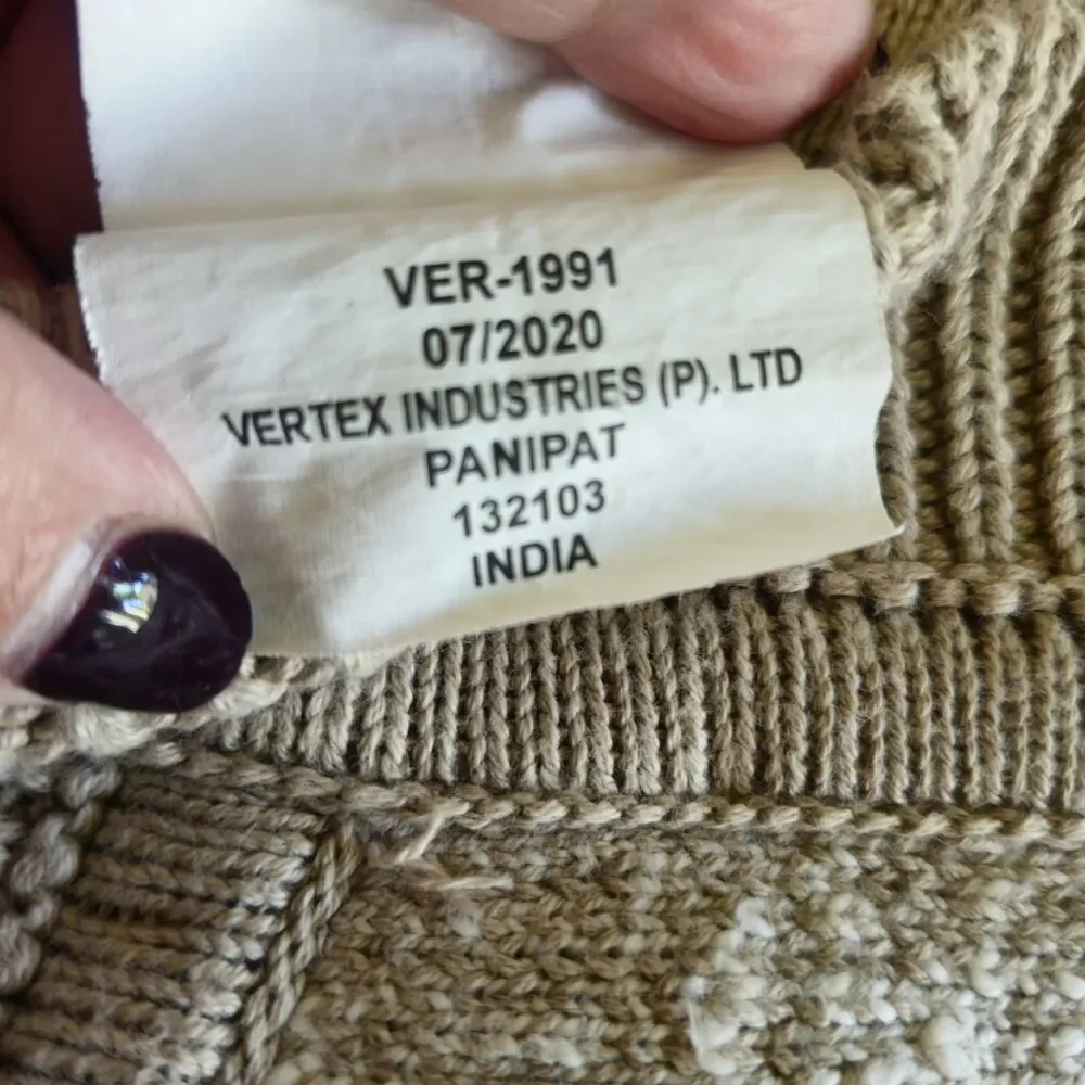 Made In India 100% Cotton Knit‎ Baby Blanket Elephants Brown Beige